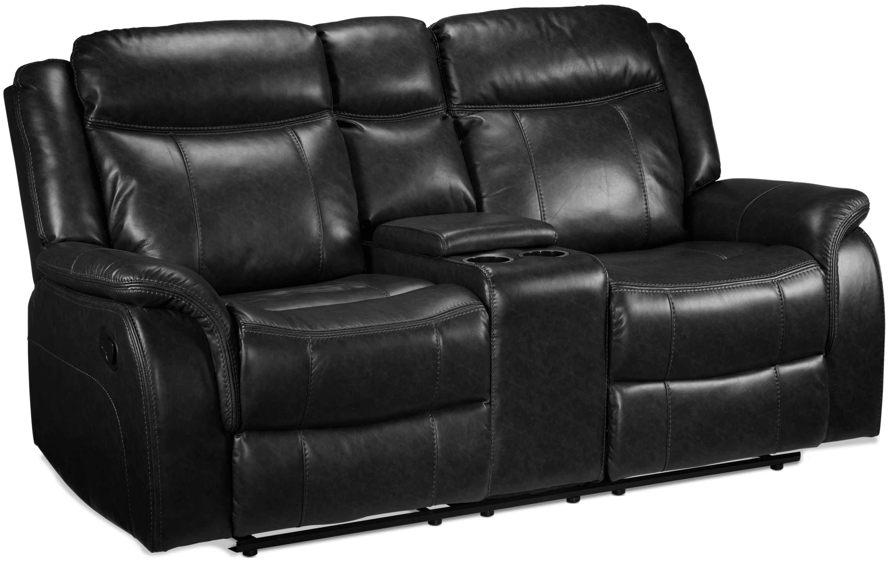 Scorpio Reclining Loveseat with Console - Black - Image 4