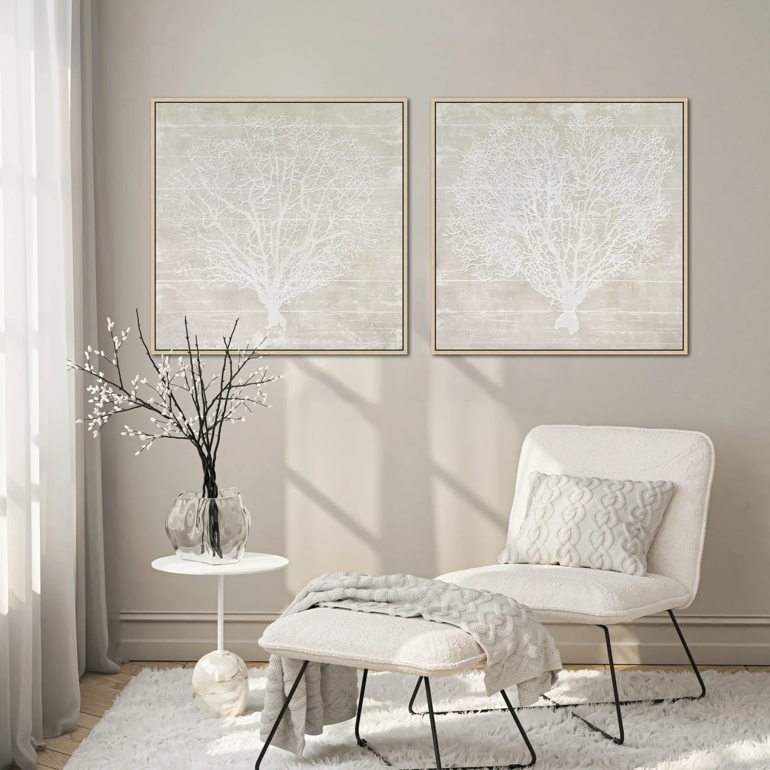 Sea Lace II Wall Art - White - 30 X 30 - Image 2