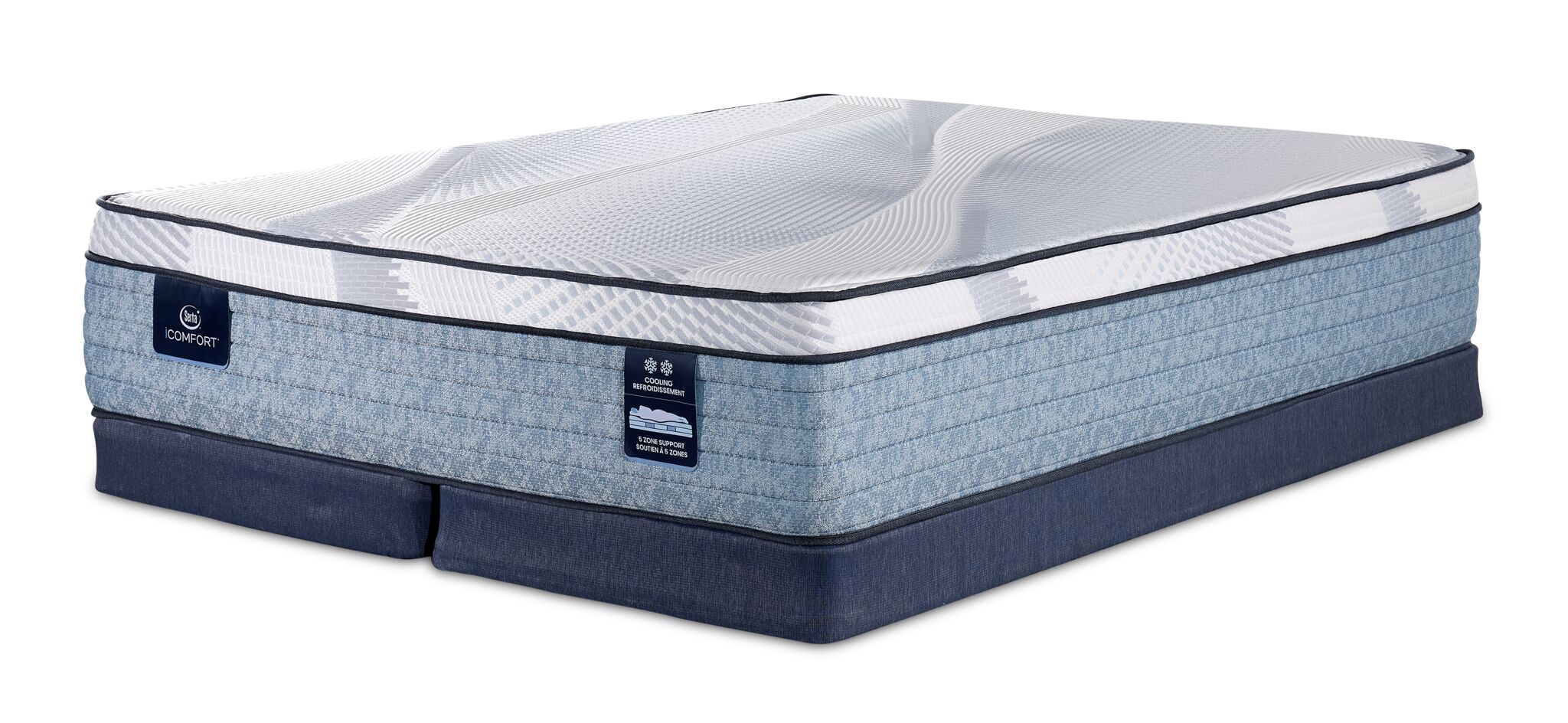 Serta iComfort® AIR 3 Medium Euro Top 13" King Mattress and Low Profile Split Boxspring Set