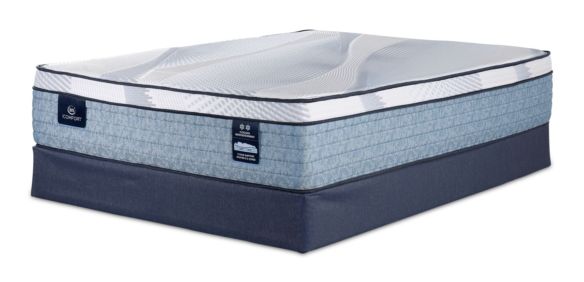 Serta iComfort® AIR 3 Medium Euro Top 13" Queen Mattress and Boxspring Set