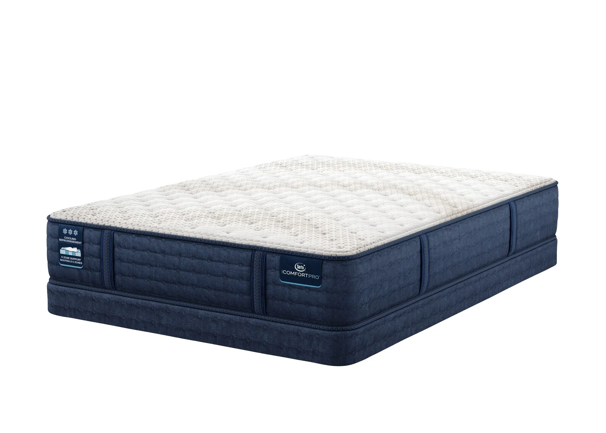 Serta iComfort PRO Scotland Firm Queen Mattress and Low Profile Split Boxspring Set