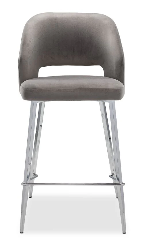 Sheen Counter Height Stool - Grey, Chrome - Image 2