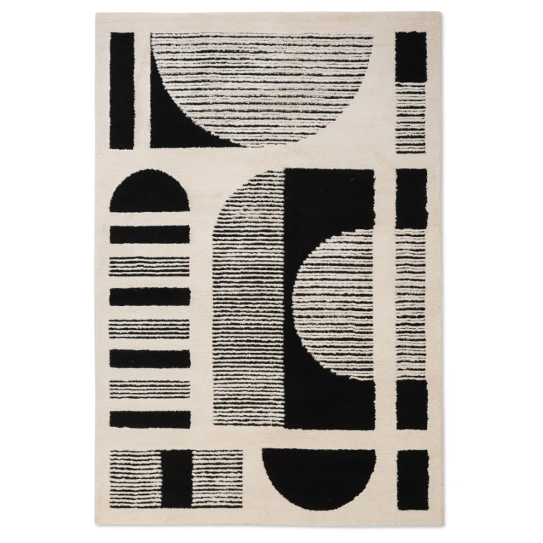 Sherpa Shapes Rug - 5' x 7' - White