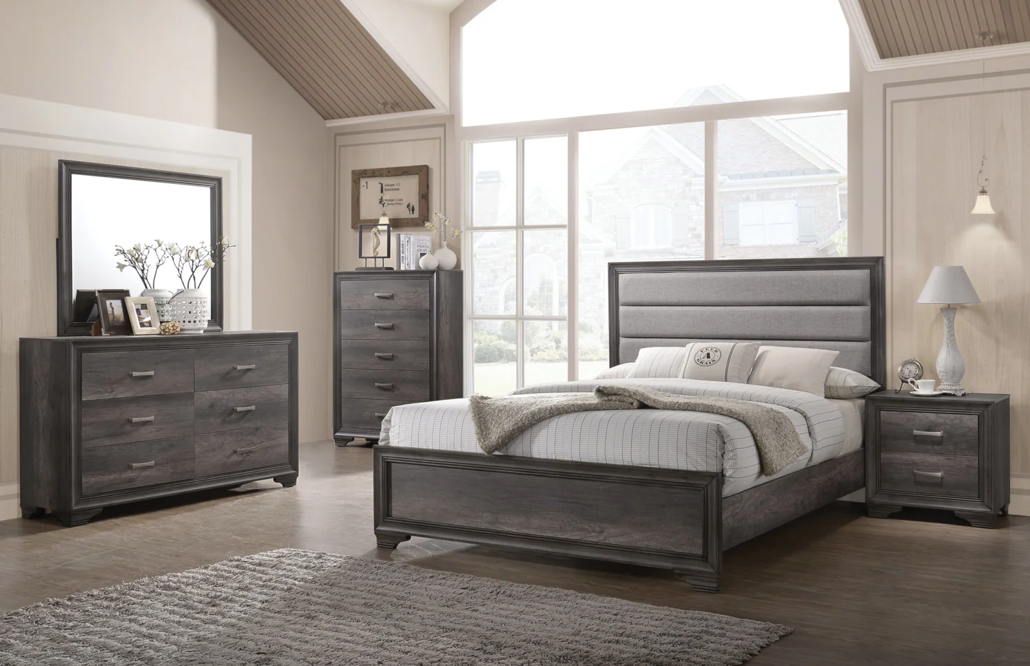 Sophie 3-Piece King Bed - Weathered Grey - Image 2