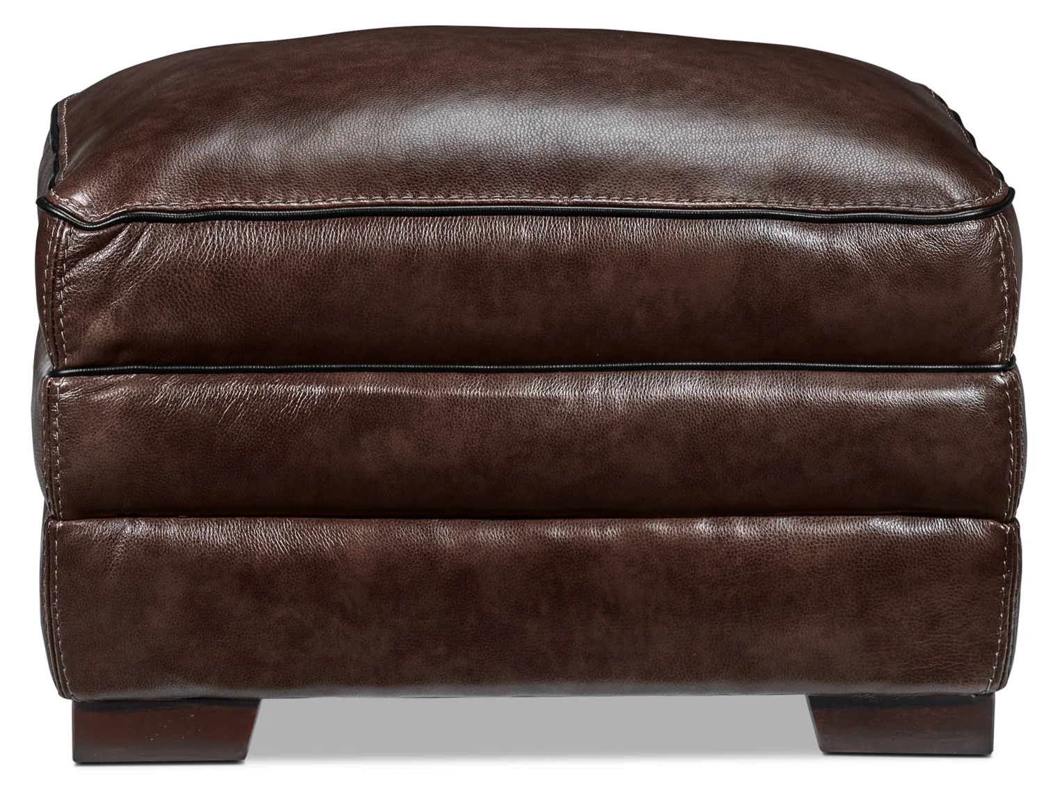 Stampede Leather Ottoman - Coffee - Image 2