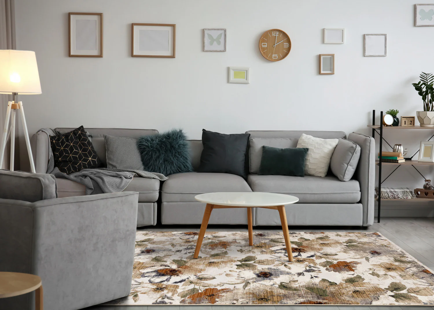 Sterling Contemporary Floral Area Rug - 8' X 11' - Cream/Green/Rust - Image 3