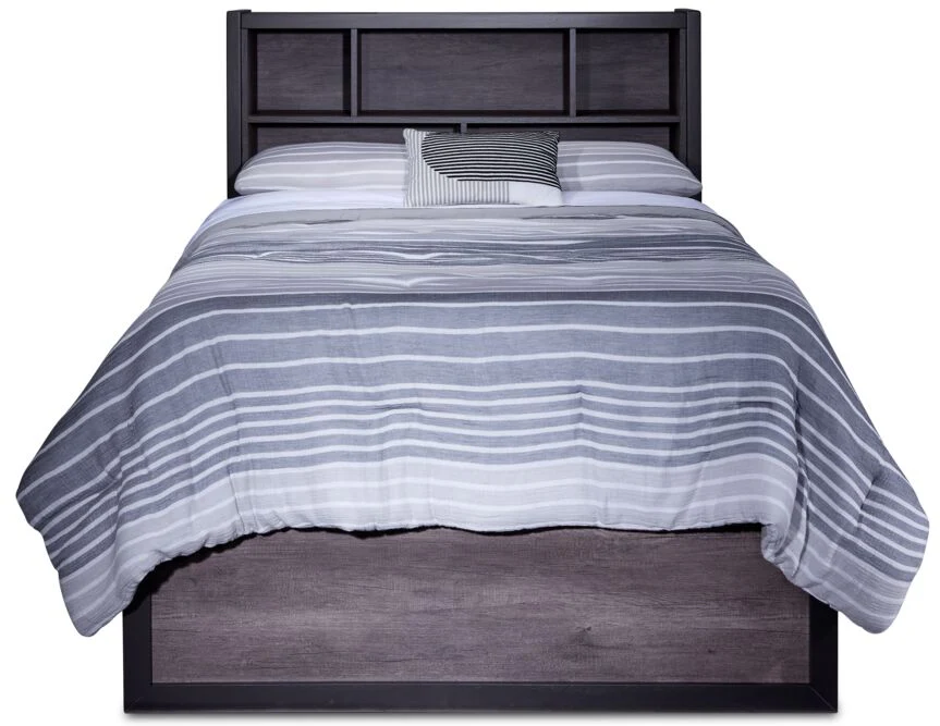 Terra 3-Piece Full Bookcase Bed - Grey - Image 2