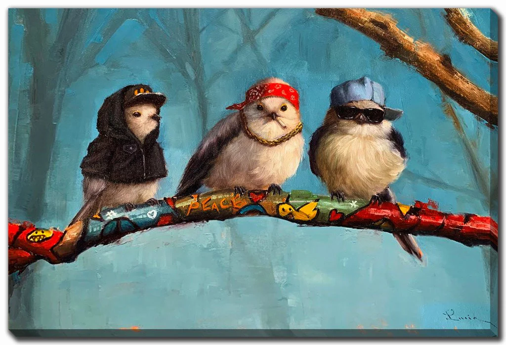 The Cool Birds Club Wall Art - Multi-Colour - 22 X 28