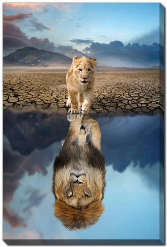 The Kings Reflection Wall Art - Blue/Grey - 16 X 20