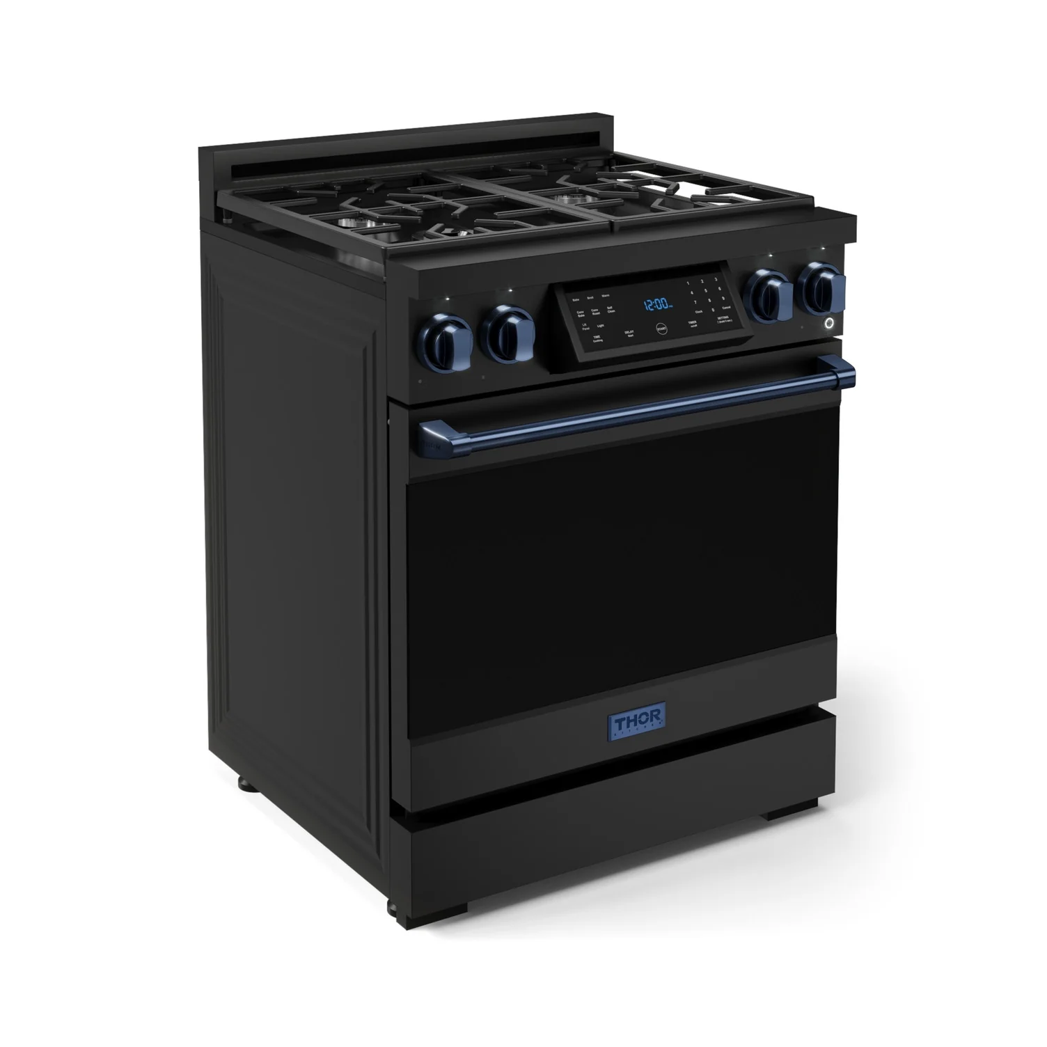 Thor Kitchen Black Stainless Steel Freestanding Professional Gas Range|Gordon Ramsay Series (4.55 cu.ft.) - RSG30B-BLU - Image 4