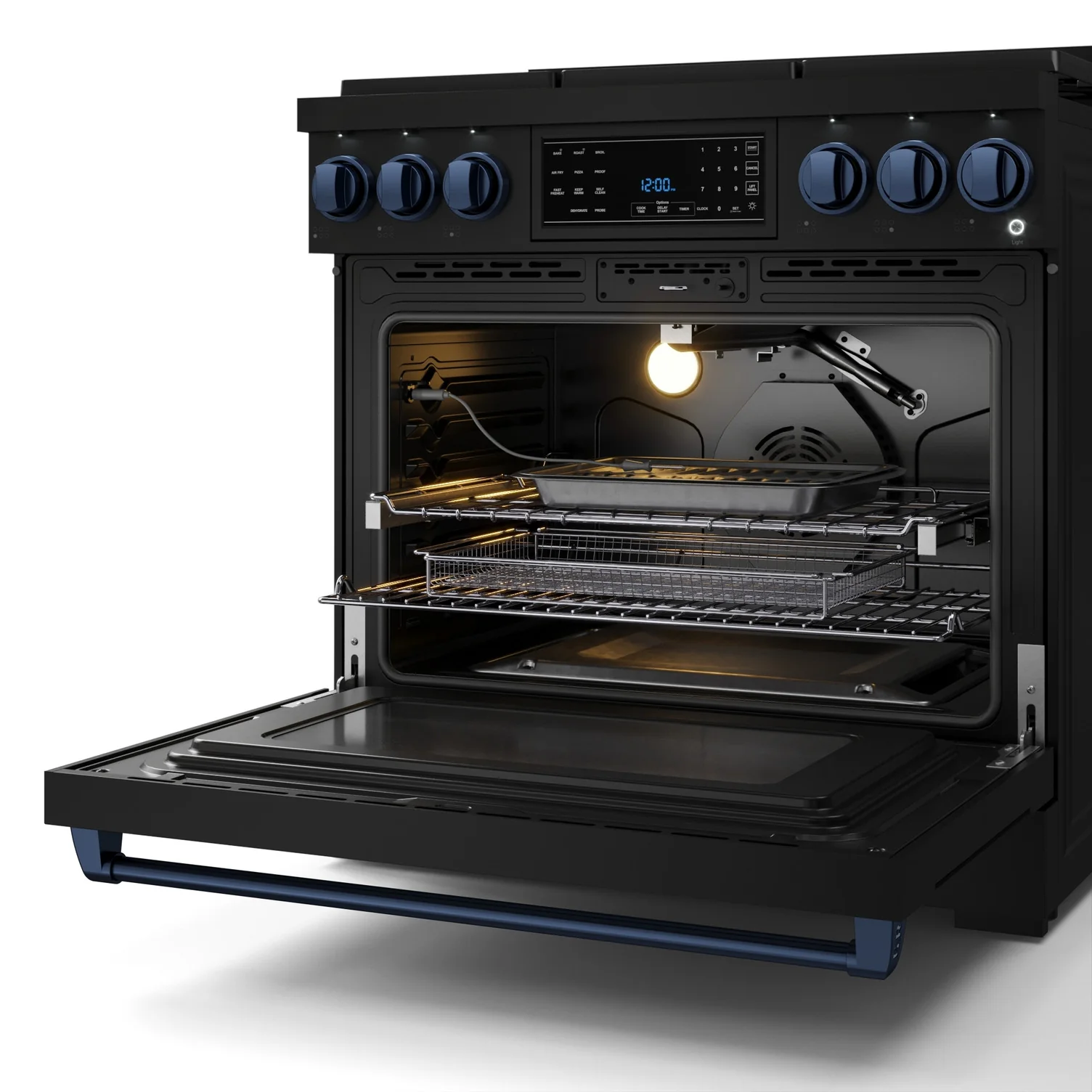 Thor Kitchen Black Stainless Steel Freestanding Professional Gas Range|Gordon Ramsay Series (6 cu.ft.) - RSG36B-BLU - Image 5