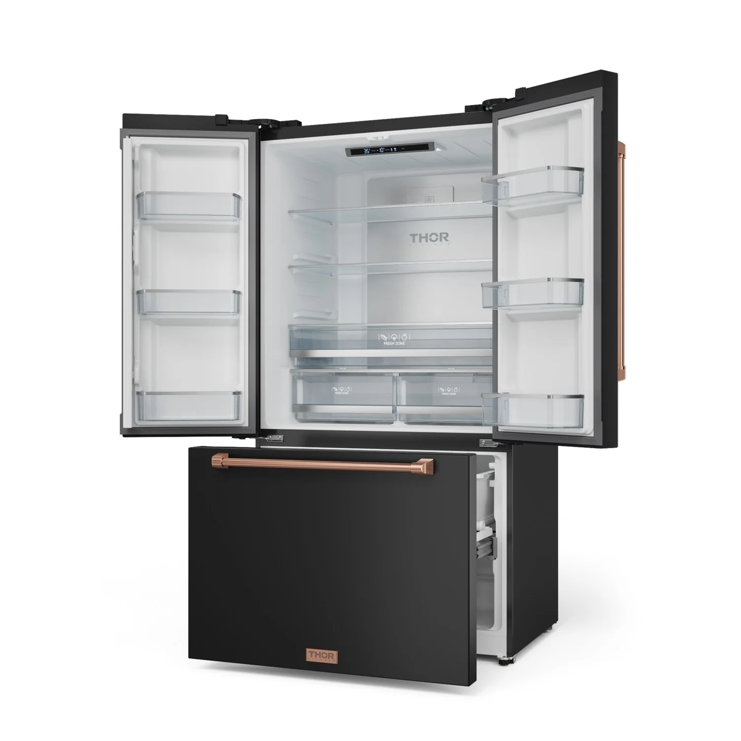 Thor Kitchen - Gordon Ramsay Collection 36" 20.3 Cu. Ft. Matte Black Counter-Depth French Door Refrigerator with Ice Maker - RF3621CTD00-RSG - Image 4
