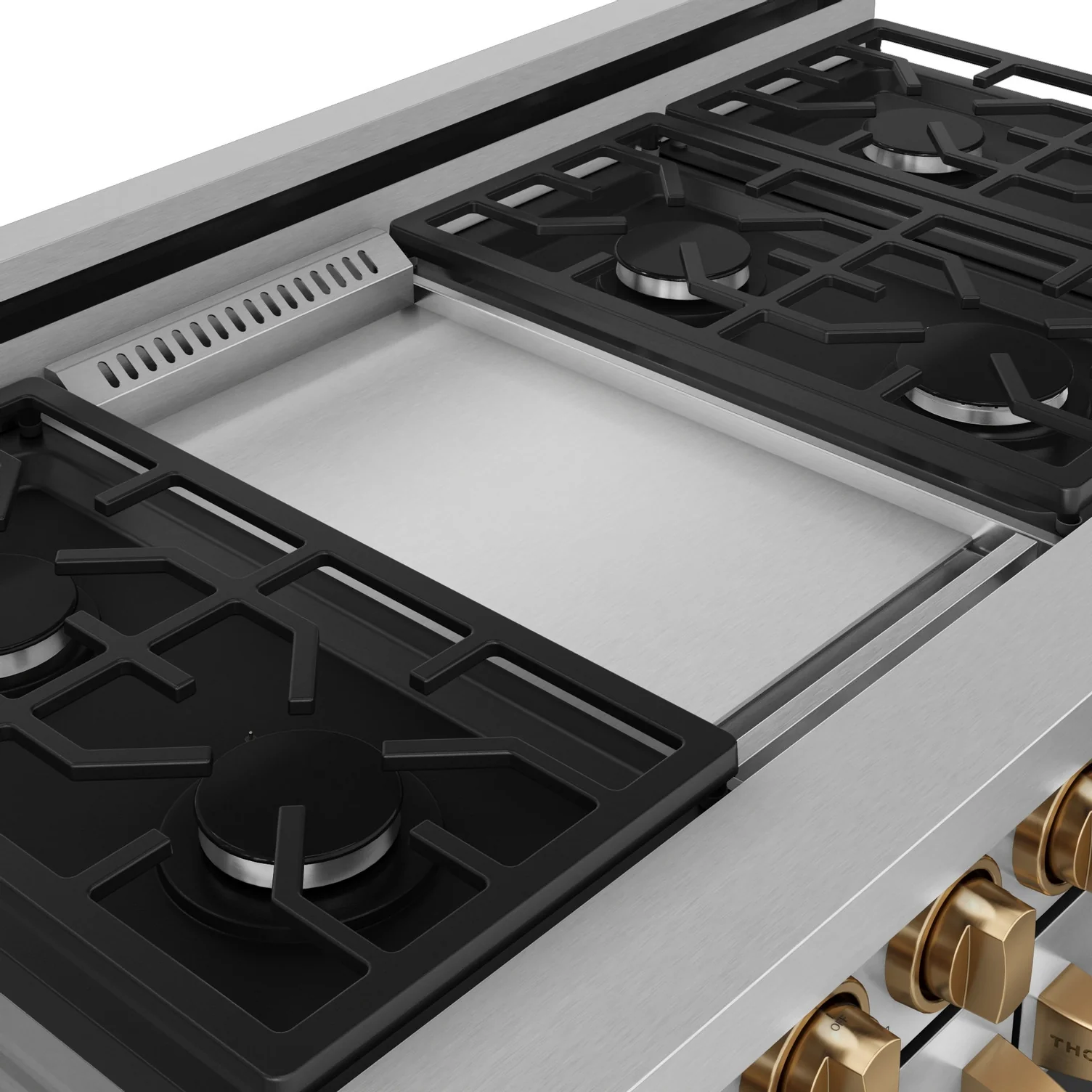 Thor Kitchen Stainless Steel Freestanding Professional Double Oven Gas Range|Gordon Ramsay Series (7 cu.ft.) - RSG48E-BRZ - Image 6
