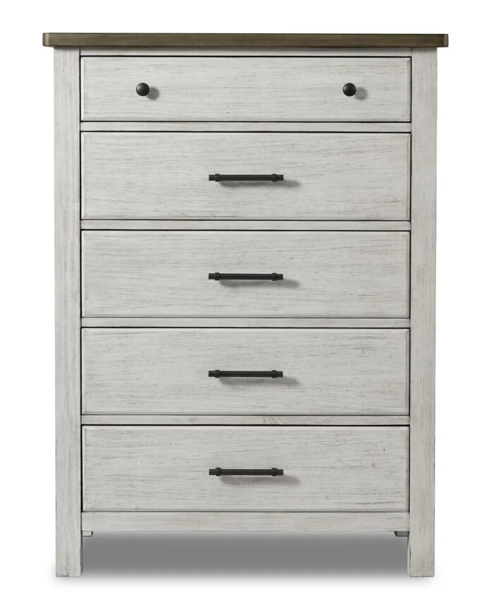 Timber Ridge 5 Drawer Chest - Weathered White - Image 2