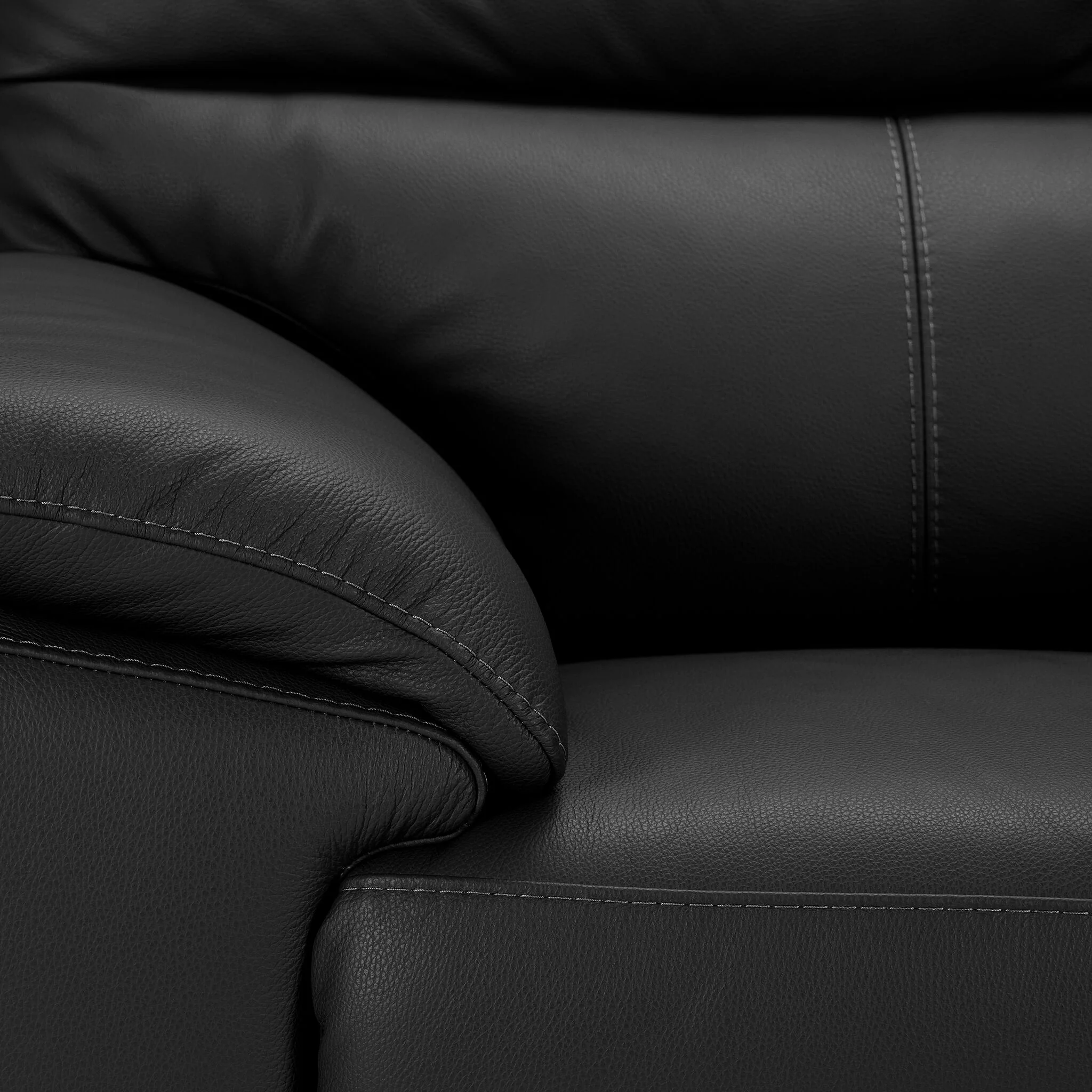 Toscana Leather Loveseat - Black - Image 3