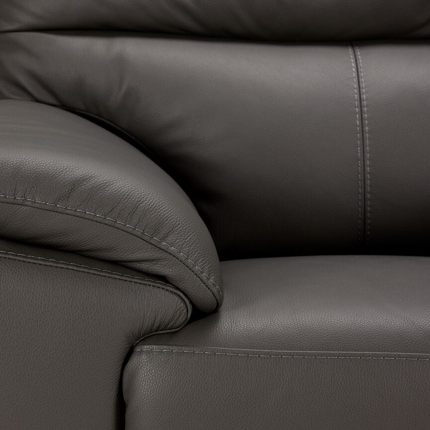 Toscana Leather Sofa - Dark Grey - Image 3