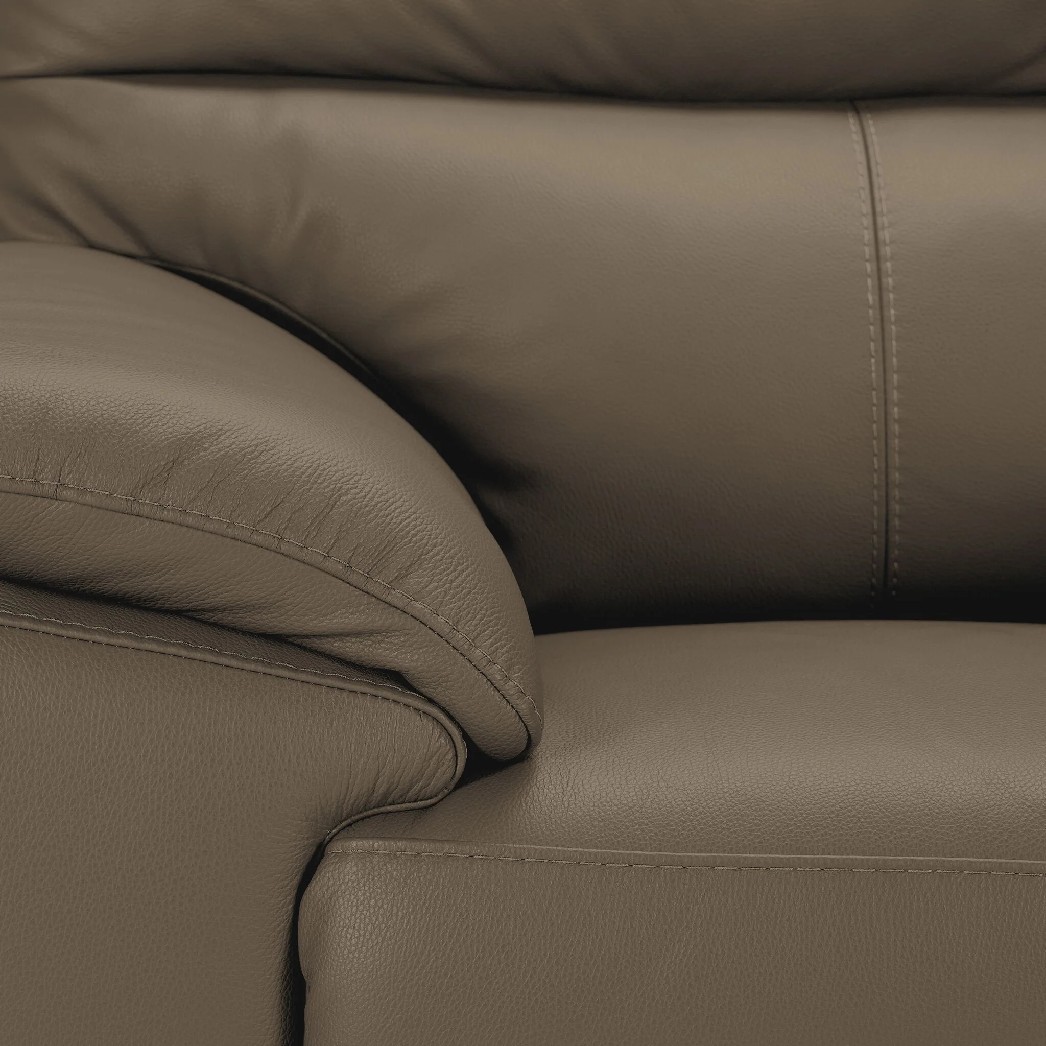 Toscana Leather Sofa - Taupe - Image 3