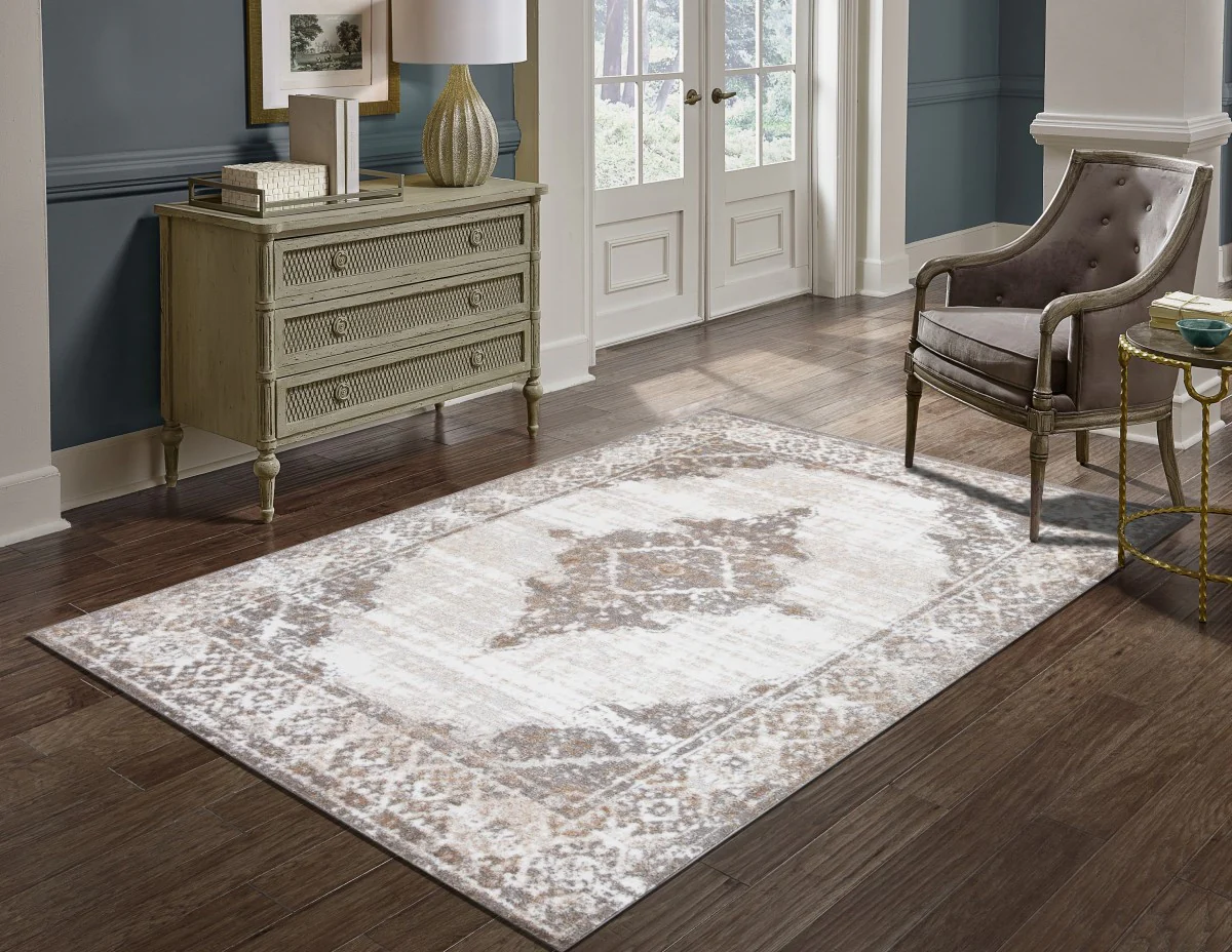 Uptown 7' X 9' Area Rug - Grey/Cream - Image 2
