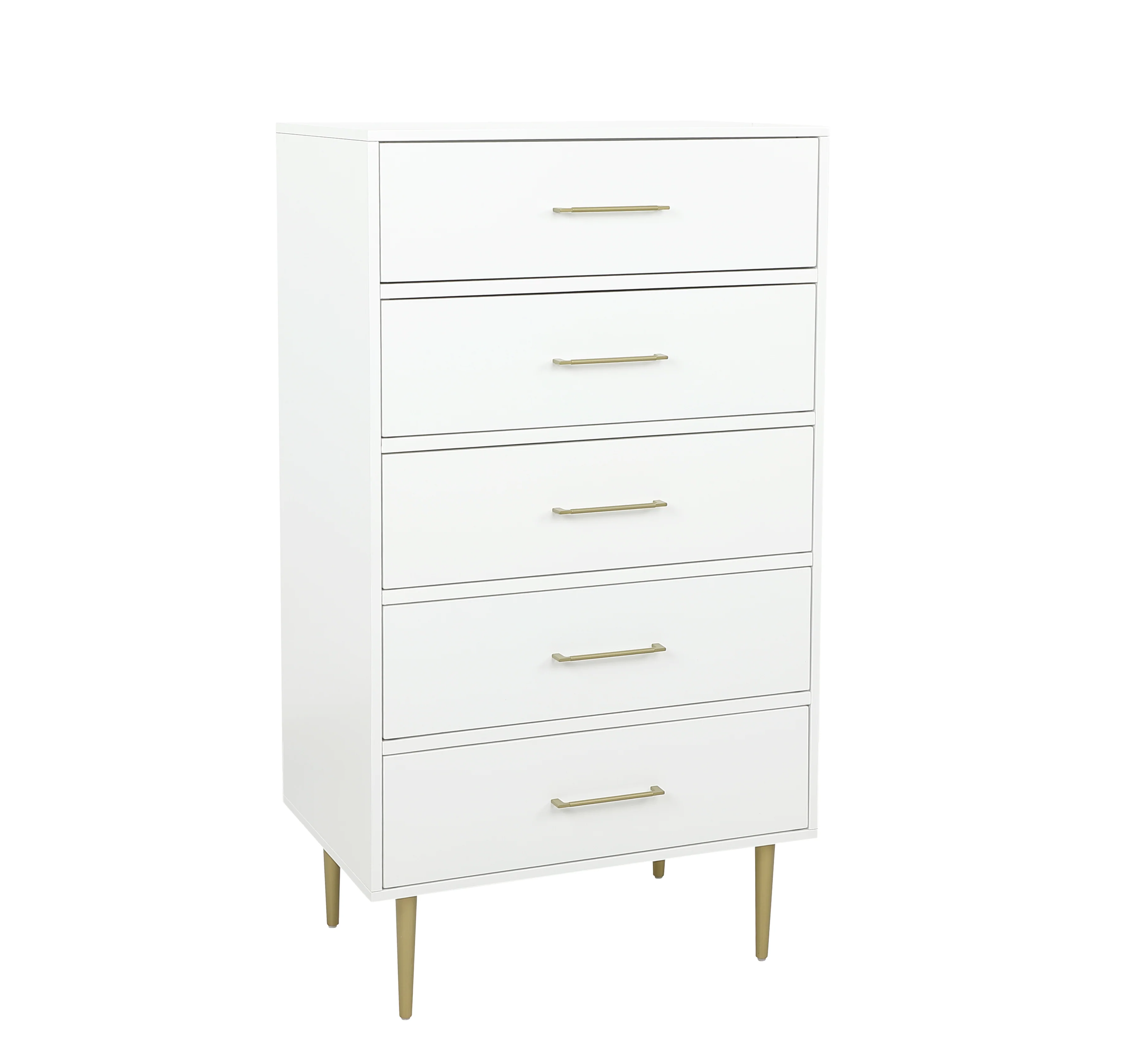 Valerie Glam 5-Drawer Chest - White