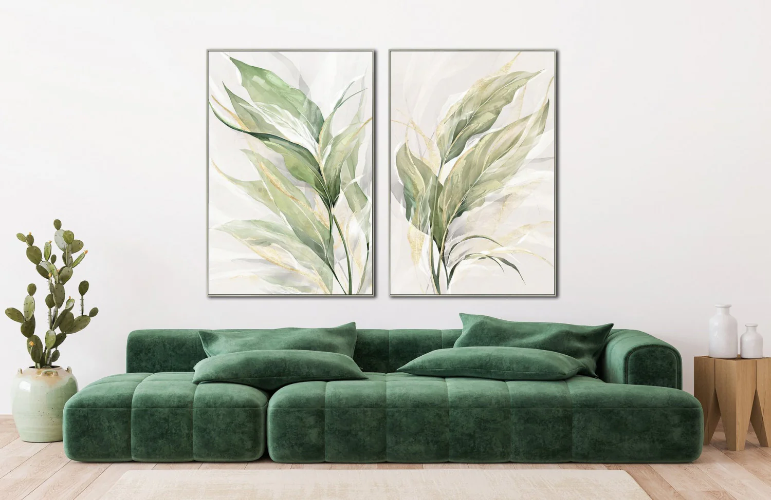 Verdant Veil II Art - Green/White - 28 X 42 - Image 2