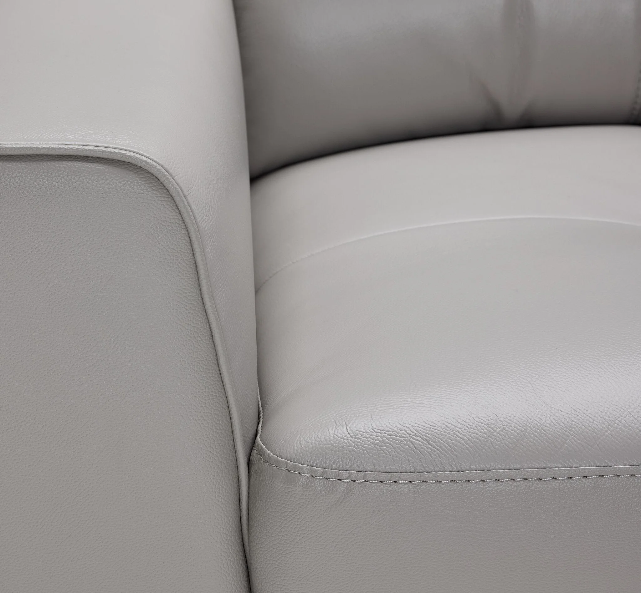 Verissimo Leather Sofa and Chair Set - Silver - Image 5