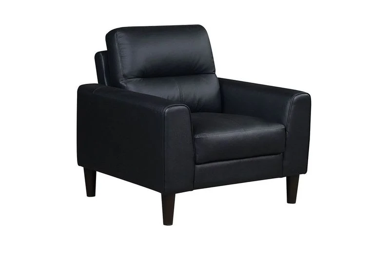Verissimo Leather Sofa, Loveseat and Chair Set - Black - Image 5