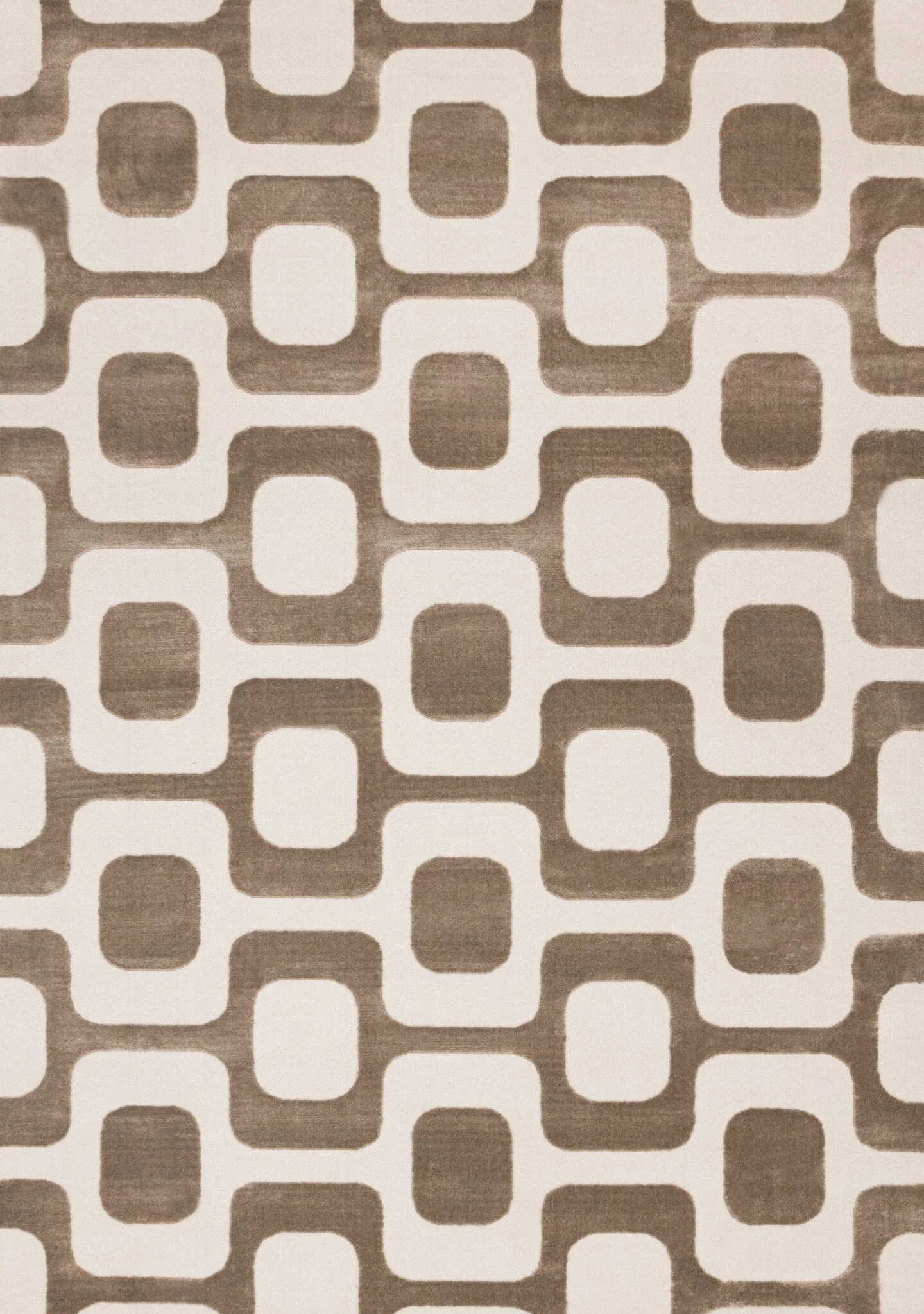 Vintage Vibes 5'3" x 7'7" Mid-Century Modern Area Rug - Brown, Cream