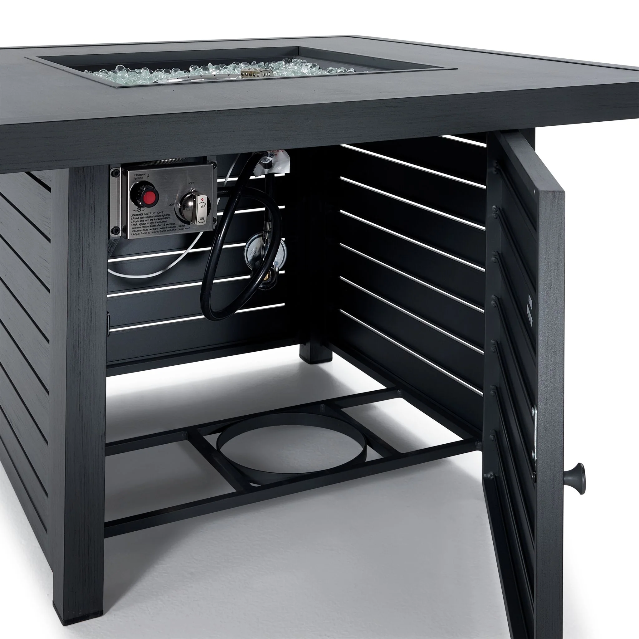 West Lake 2-Piece Square Fire Pit - Grey - Image 5