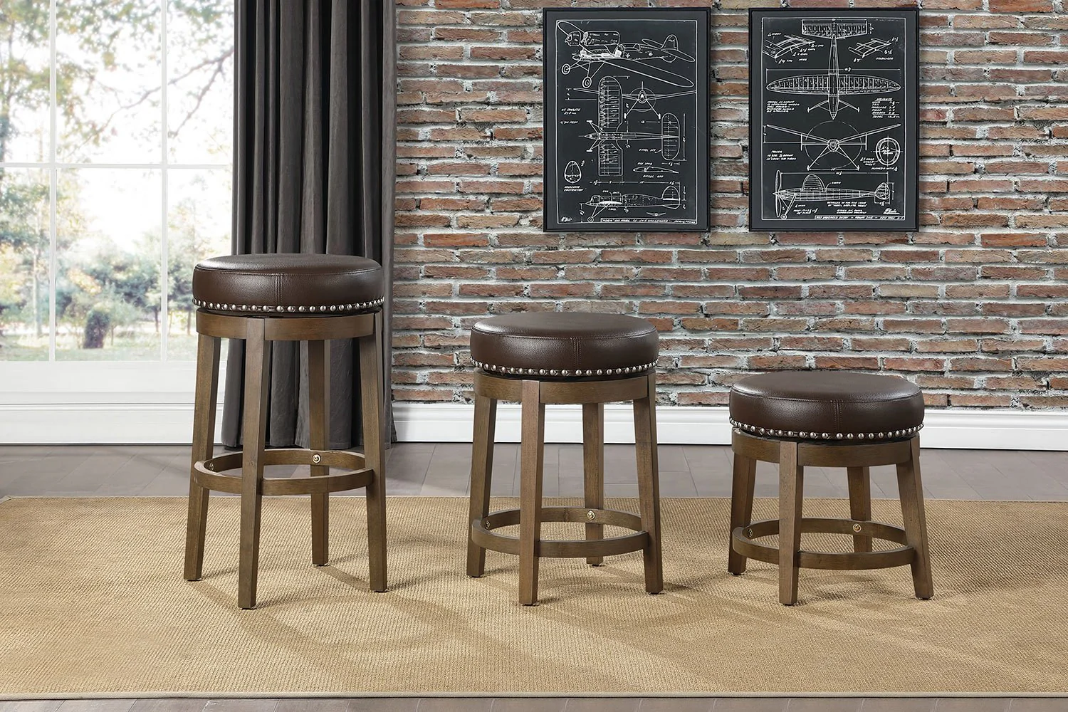 Westby Bar Stool - Brown - Set of Two - Image 2