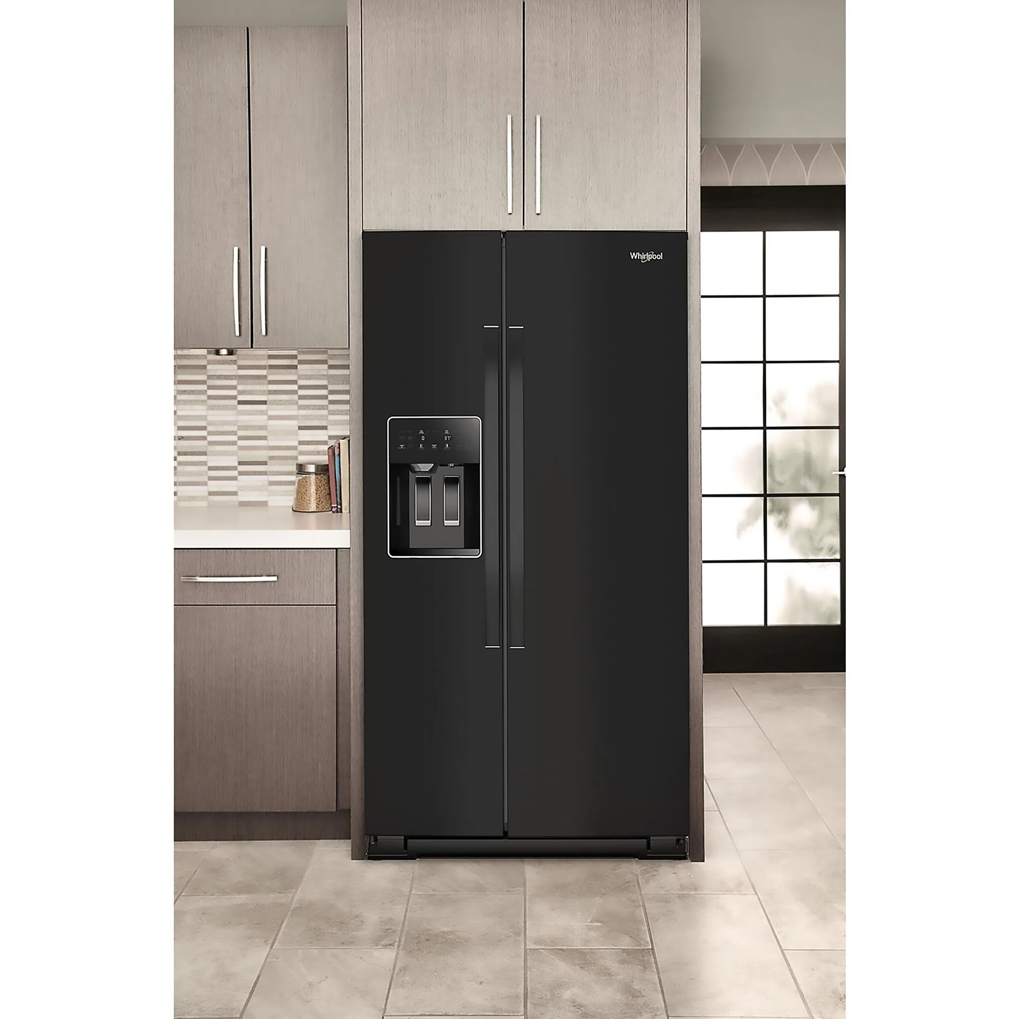 Whirlpool 36" 20.85 Cu. Ft. Black Stainless Counter-Depth Side-by-Side Refrigerator - WRSC5536RV - Image 2