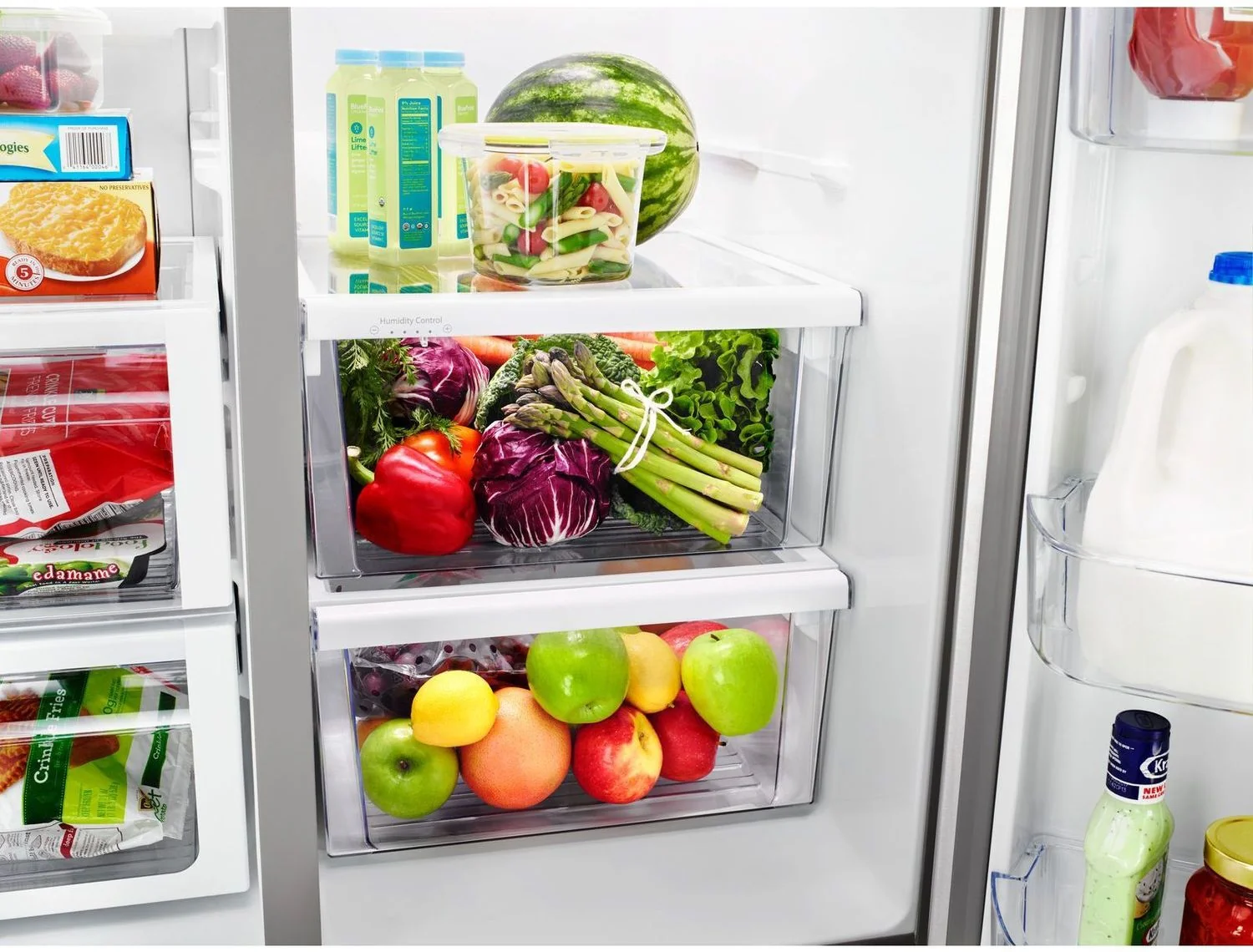 Whirlpool Black Stainless Steel Counter-Depth Side-by-Side Refrigerator (21 Cu. Ft.) - WRS571CIHV - Image 4