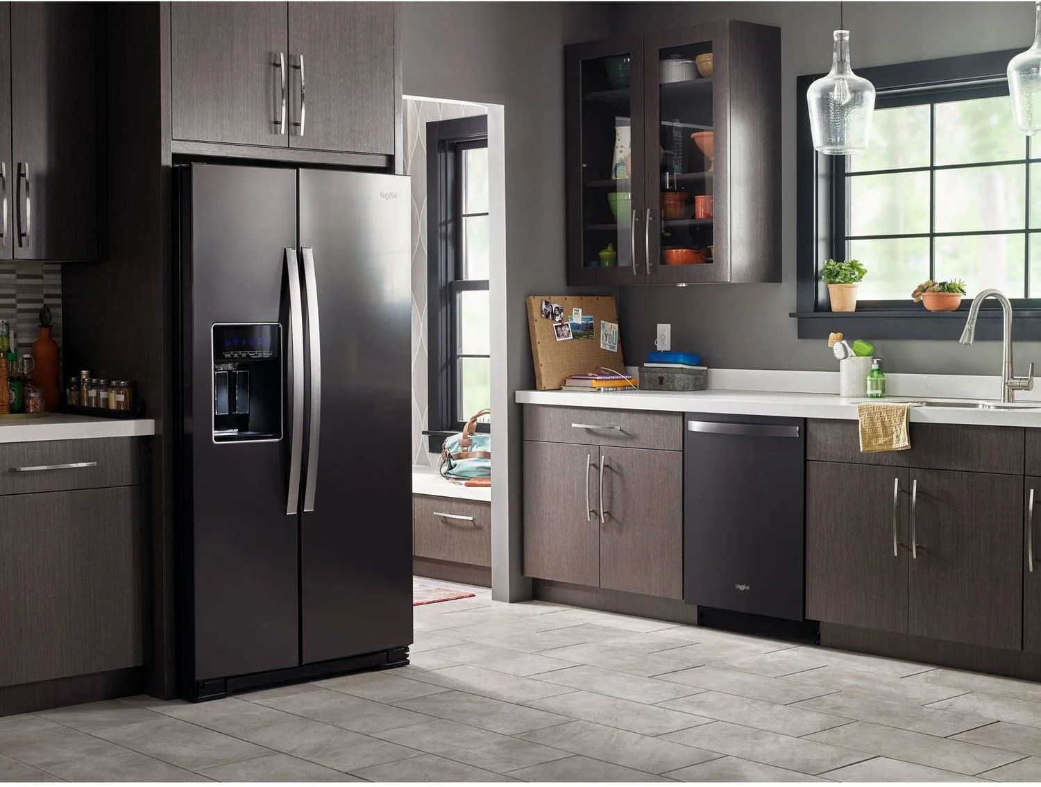 Whirlpool Black Stainless Steel Counter-Depth Side-by-Side Refrigerator (21 Cu. Ft.) - WRS571CIHV - Image 6