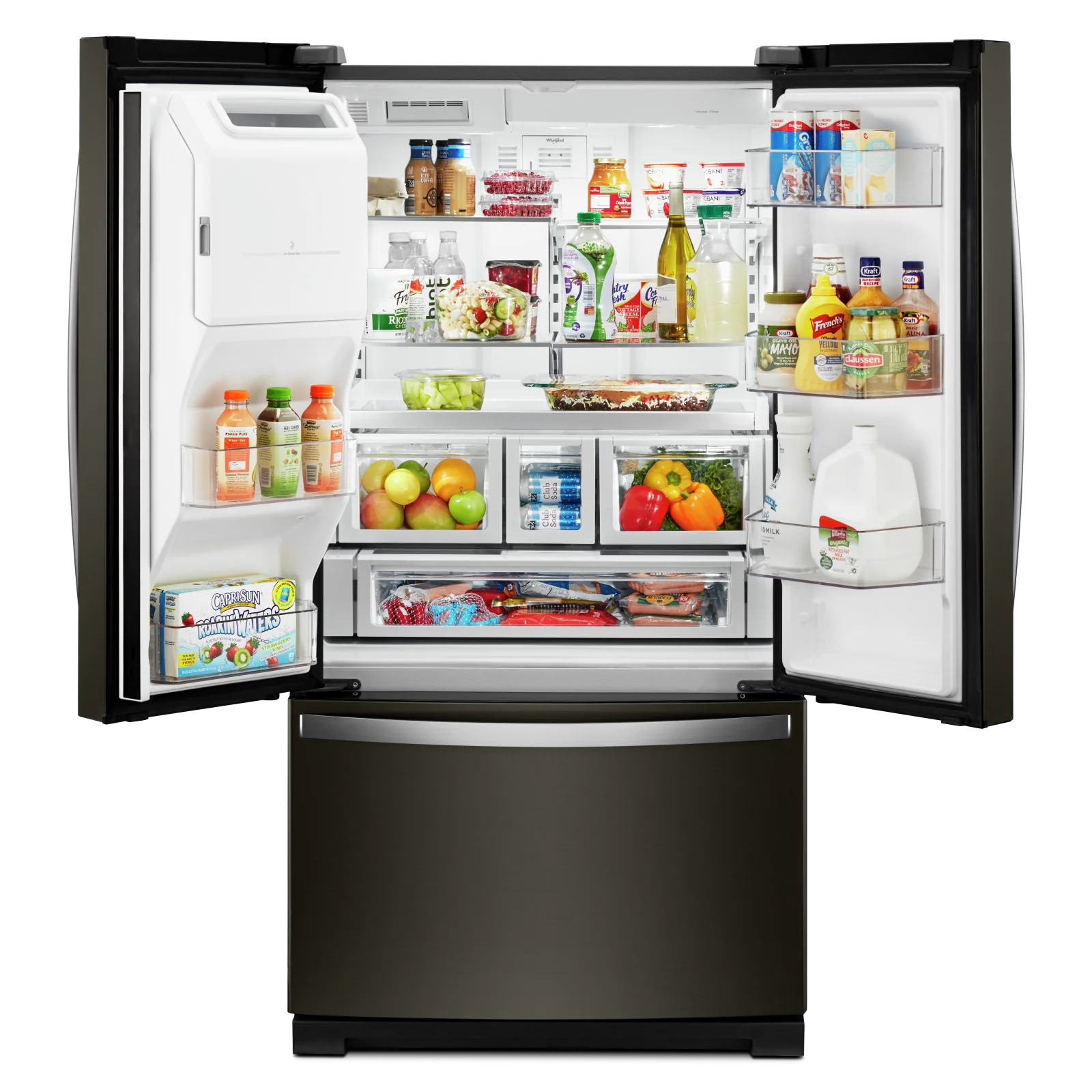 Whirlpool Black Stainless Steel French Door Refrigerator (27 Cu. Ft.) - WRF767SDHV - Image 4