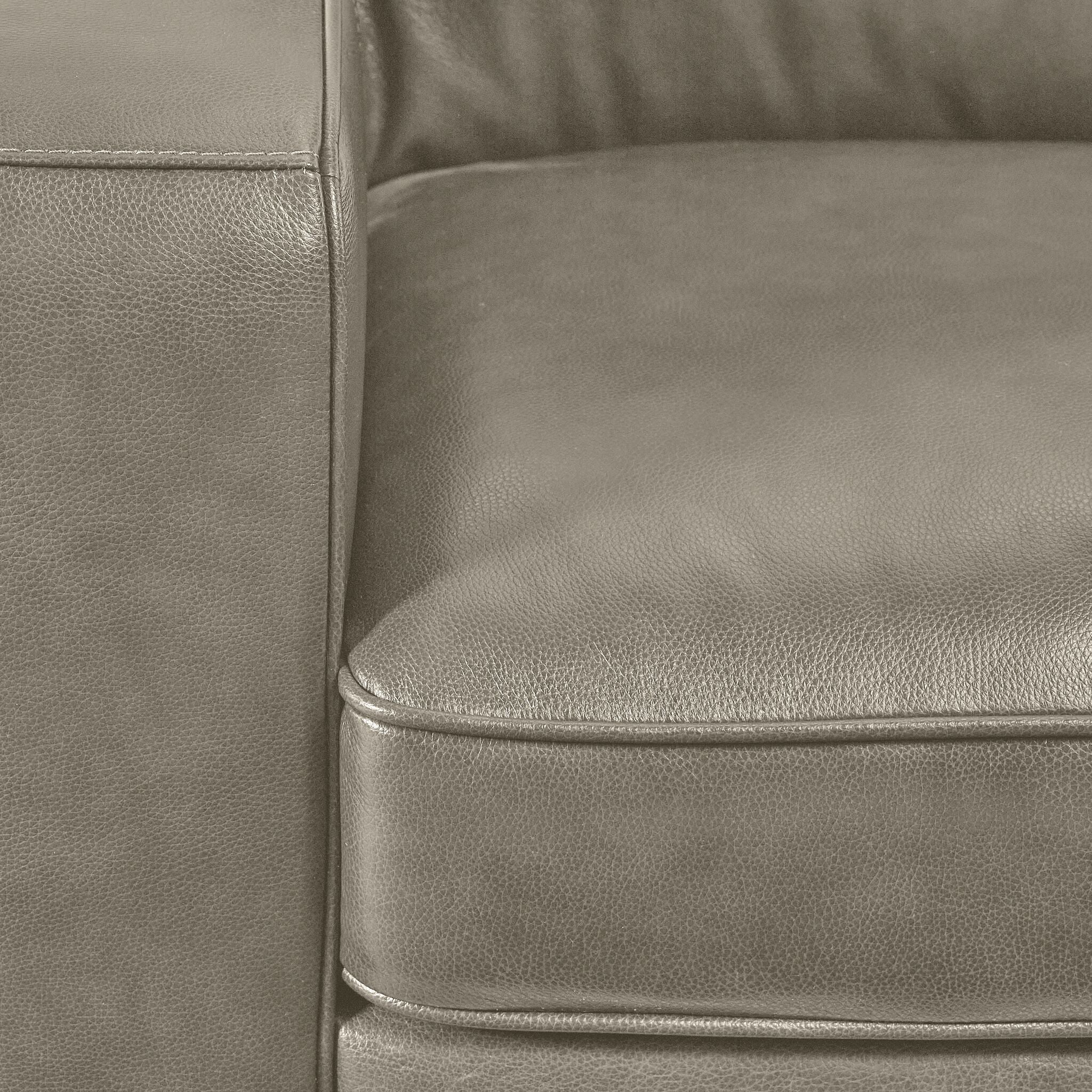 Wilmington Leather Loveseat - Light Grey - Image 3