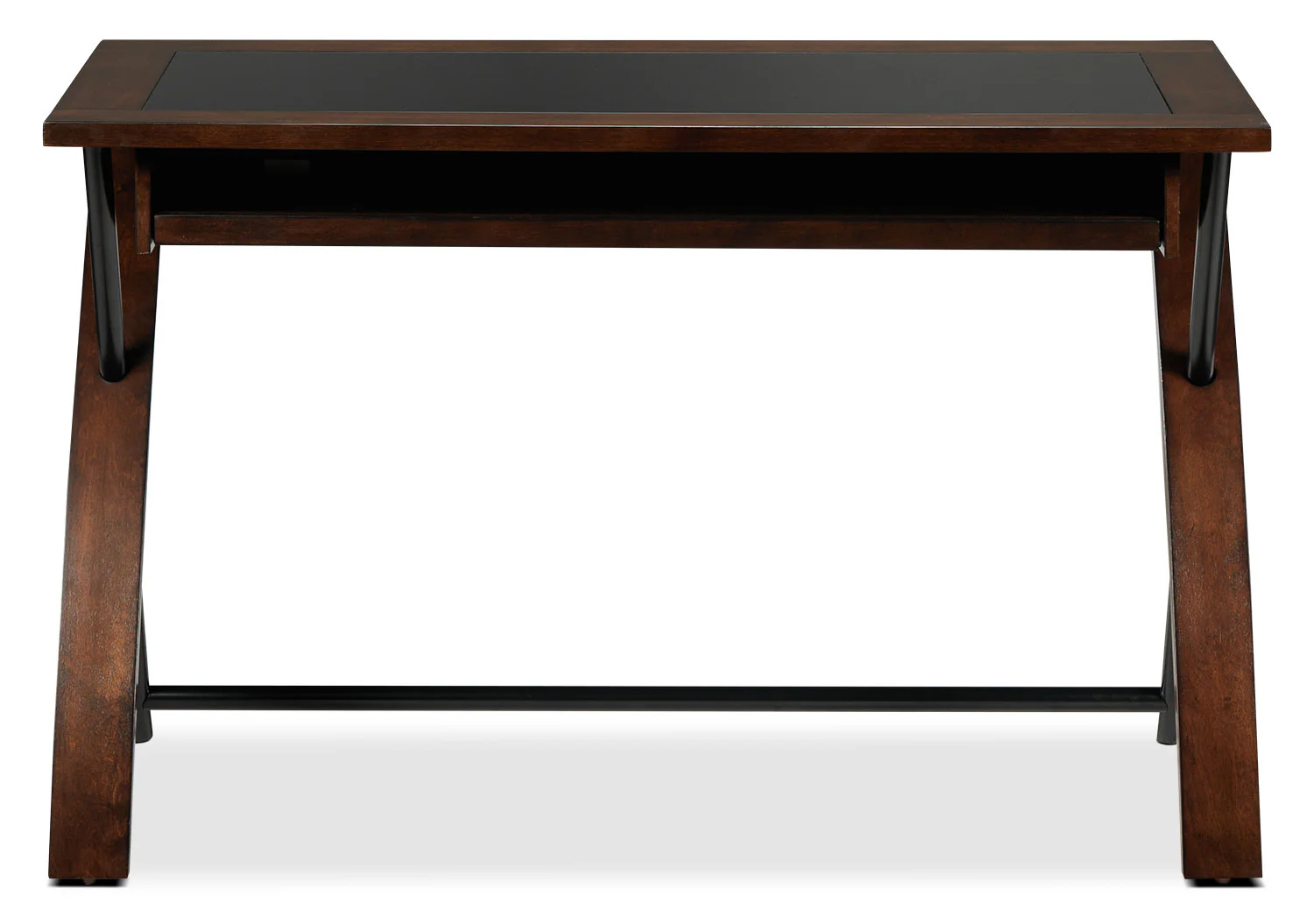 Zeta Computer Desk - Black and Brown Cherry - Image 3