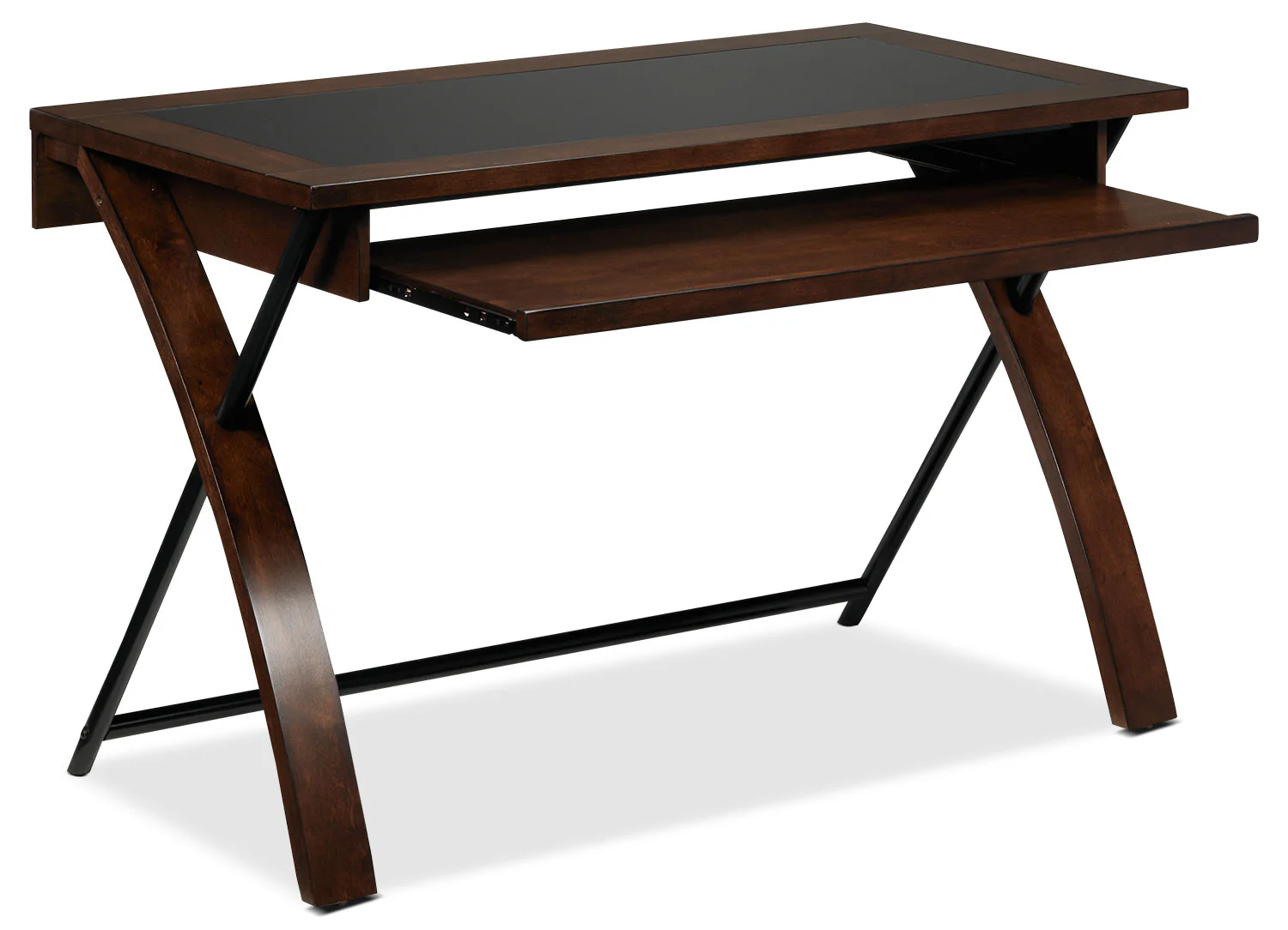 Zeta Computer Desk - Black and Brown Cherry - Image 4