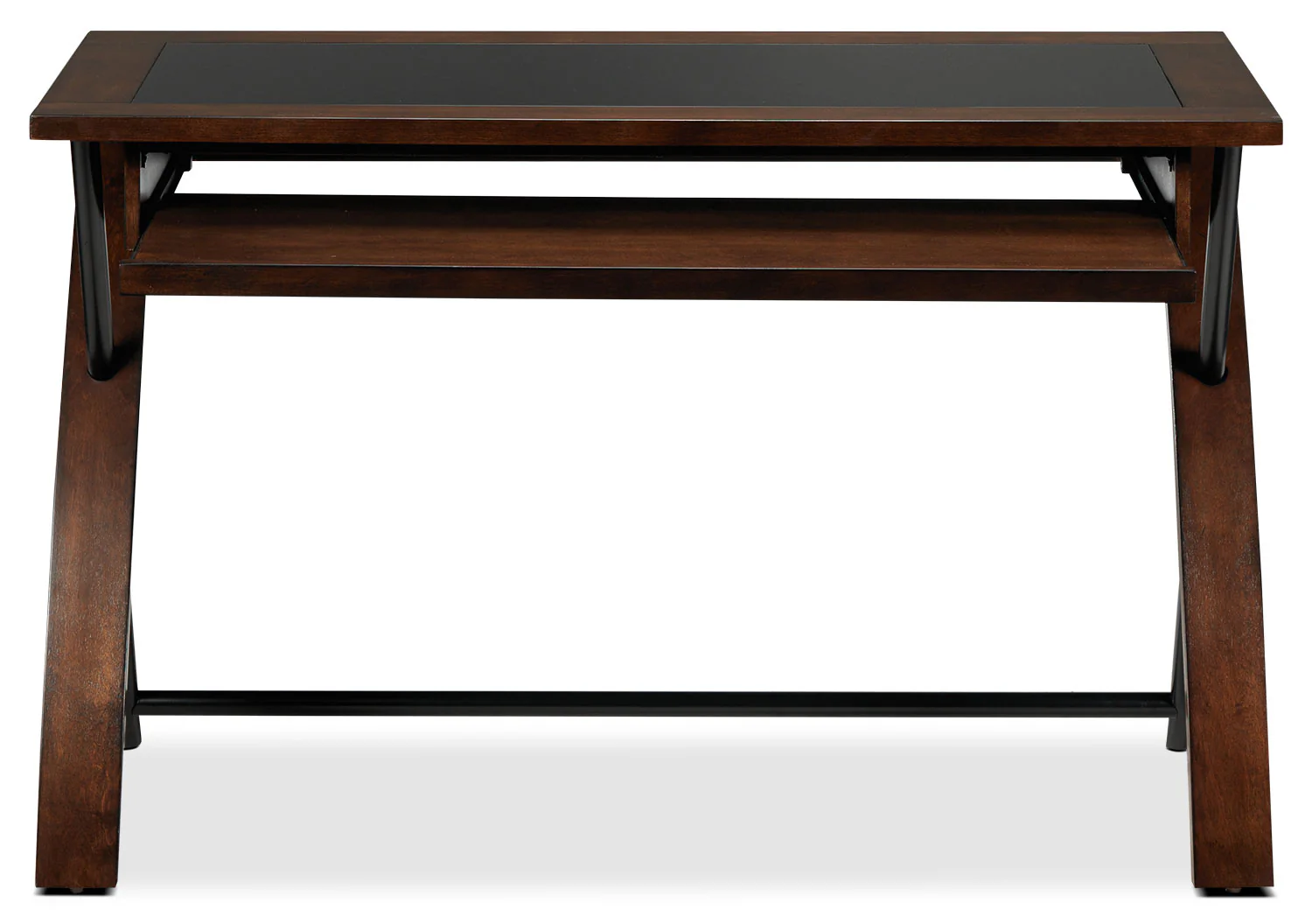 Zeta Computer Desk - Black and Brown Cherry - Image 5