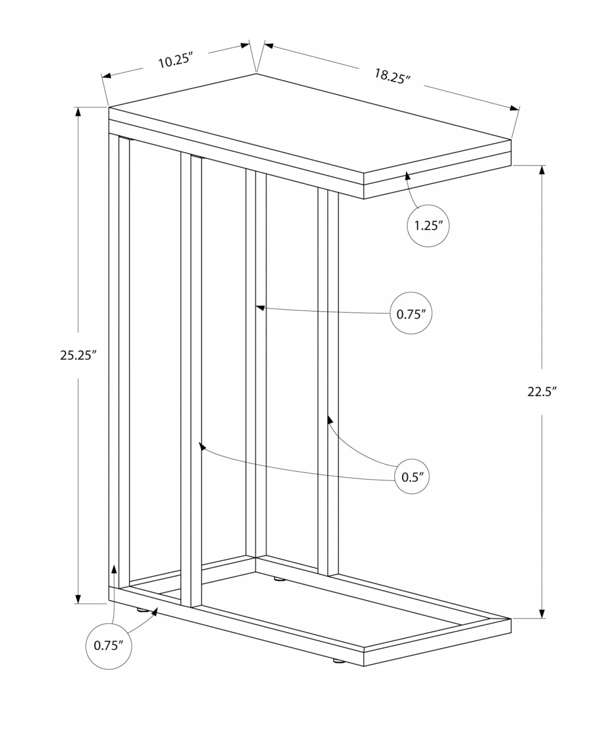 Zivo Side Table - Espresso/Chrome - Image 3